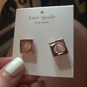 Rose gold kate spade earrings